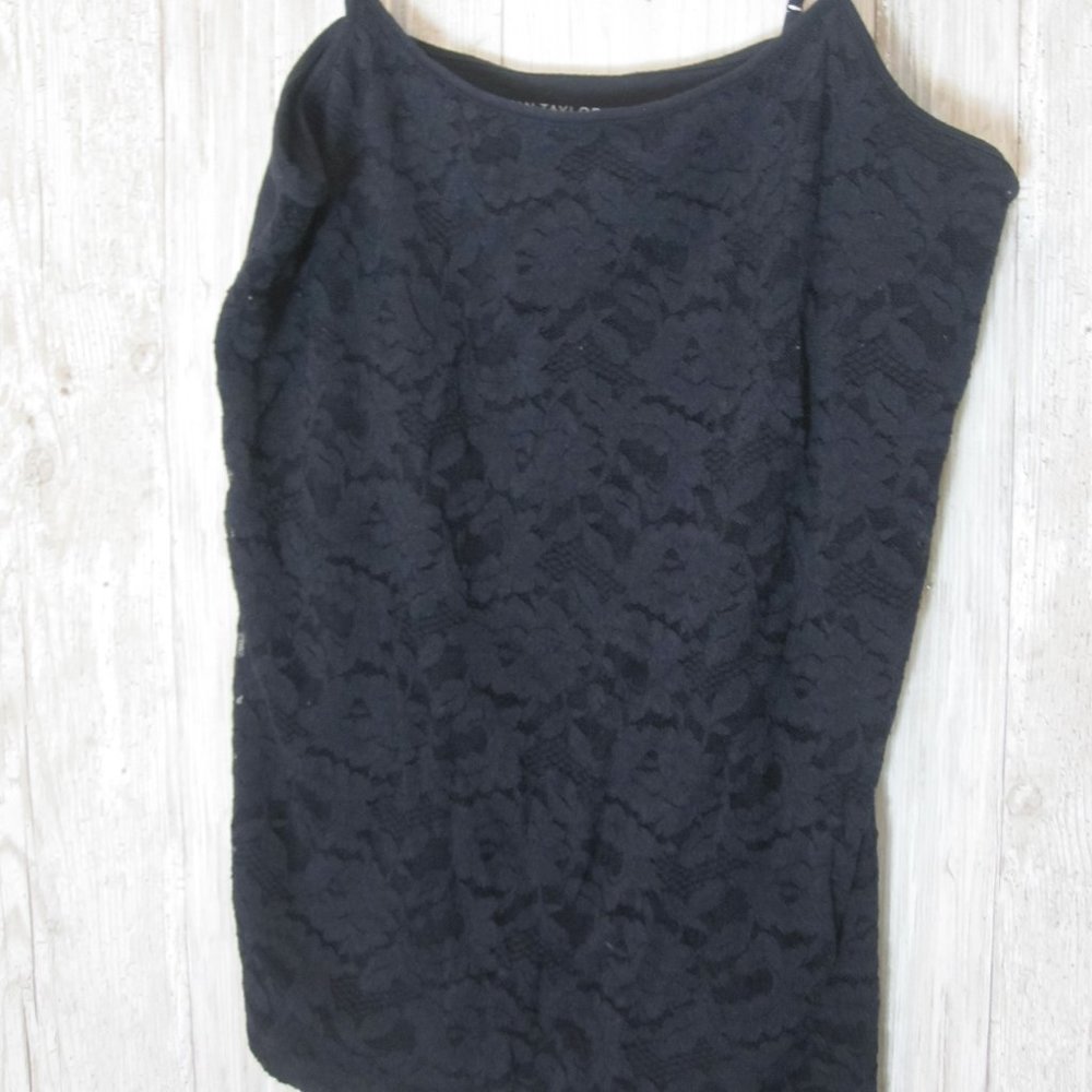 Ann Taylor Factory Black Lace Cami EUC Size XL
